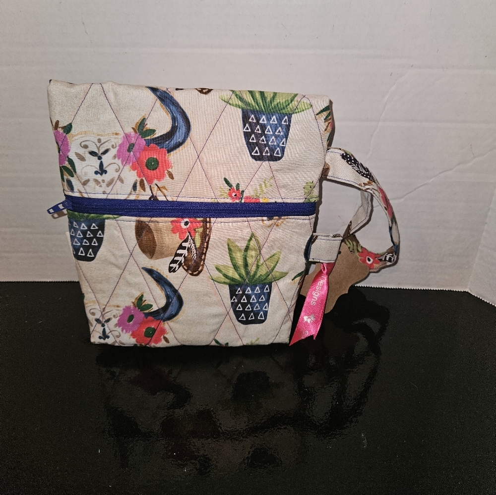 🐸Quilted clutch wallet cosmetic bag purse handmade country style